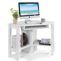 Tangkula Corner Desk, Corner Computer Desk with Smooth Keyboard Tray for Small Space
